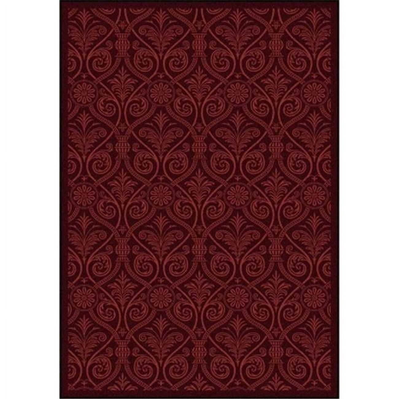 Any Day Matinee Damascus Rectangle Theater Area Rugs 03 Burgundy - 3 ft ...