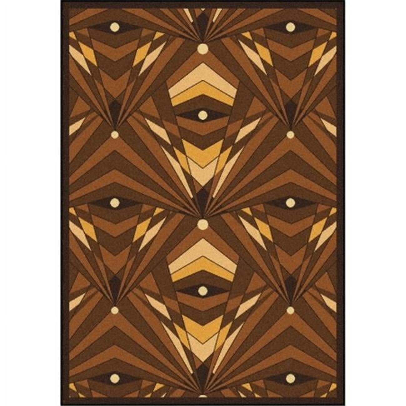 Any Day Matinee Deco Strobe Rectangle Theater Area Rugs 01 Brown - 3 ft ...