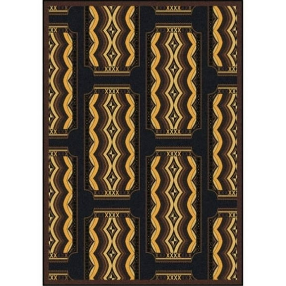 Any Day Matinee Deco Ticket Rectangle Theater Area Rugs 02 Brown - 3 ft. 10 in. x 5 ft. 4 in.