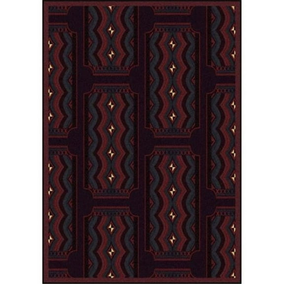 Any Day Matinee Deco Ticket Rectangle Theater Area Rugs 03 Burgundy - 5 ft. 4 in. x 7 ft. 8 in.