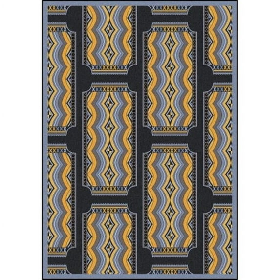 Any Day Matinee Deco Ticket Rectangle Theater Area Rugs 04 Charcoal - 3 ft. 10 in. x 5 ft. 4 in.