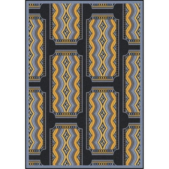 Any Day Matinee Deco Ticket Rectangle Theater Area Rugs 04 Charcoal - 5 ft. 4 in. x 7 ft. 8 in.