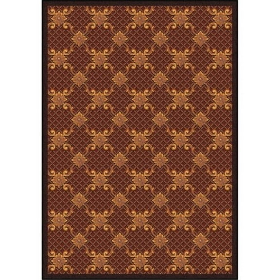 Any Day Matinee Queen Anne Rectangle Theater Area Rugs 03 Burgundy - 7 ft. 8 in. x 10 ft. 9 in.