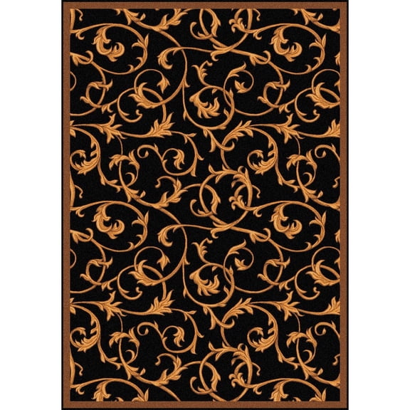 Any Day Matinee - Theater Area Rugs Acanthus, 10'9" x 13'2", Black