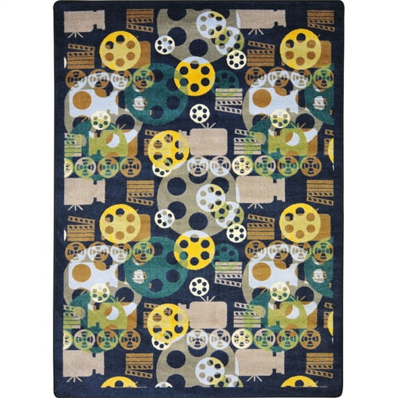 Any Day Matinee - Theater Area Rugs Blockbuster, 10'9" x 13'2", Navy