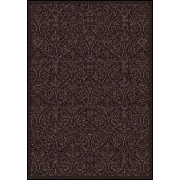 Joy Carpets Any Day Matinee Damascus 10'9" x 13'2" Area Rug in Color Brown
