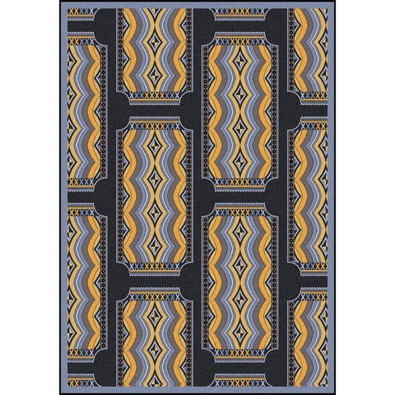 Any Day Matinee - Theater Area Rugs Deco Ticket, 10'9" x 13'2", Charcoal