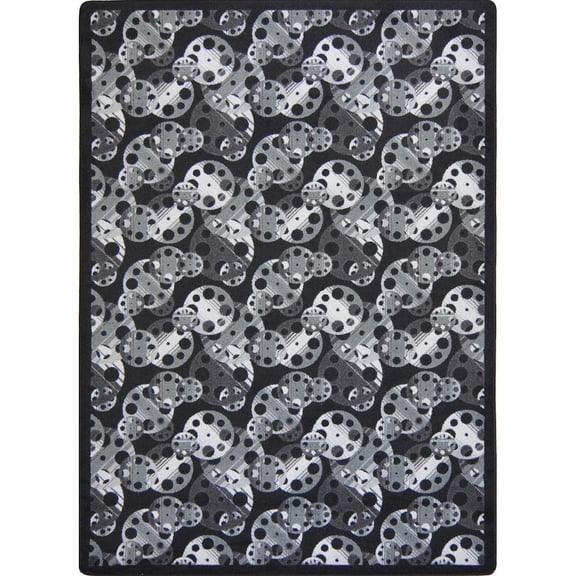 Any Day Matinee - Theater Area Rugs Reeling, 10'9" x 13'2", Black