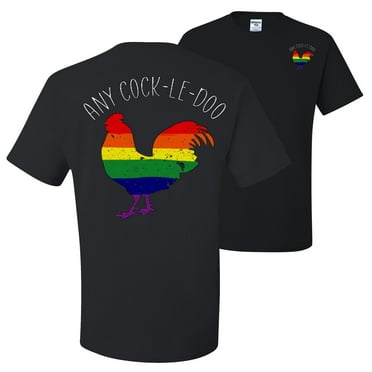 Any -Le-Doo LGBT Rainbows Pride FRONT AND BACK Mens T-shirts , Black, Small