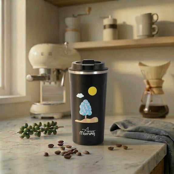 Any Morning SK22016 Thermos Mug, 510ml, Vacuum Insulated, Leak-Proof, BPA-Free, Durable, Hot/Cold Beverage