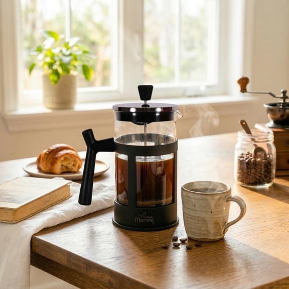 Any Morning French Press Coffee and Tea Maker, 600 ml 3 Cups, 20 oz