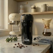 Any Morning 14 oz Travel Mug SI232021 - Black, Leakproof, Dual Lid, Stainless Steel
