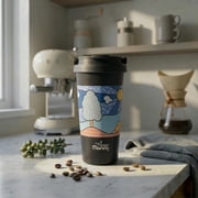 Any Morning Stainless Steel Coffee Mug, 17 fl oz, Town & City Animals, Colorful