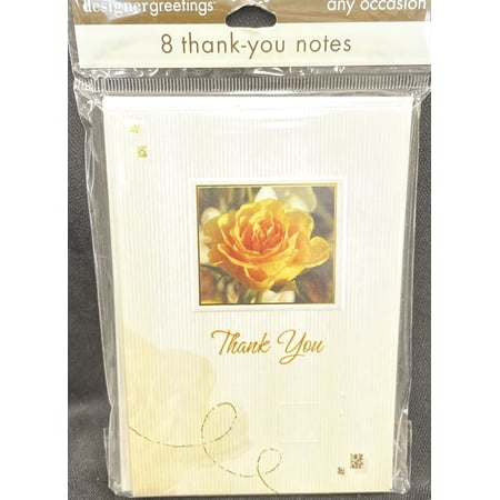 Any Occasional Thank You Notes 8 Ct Yellow Rose