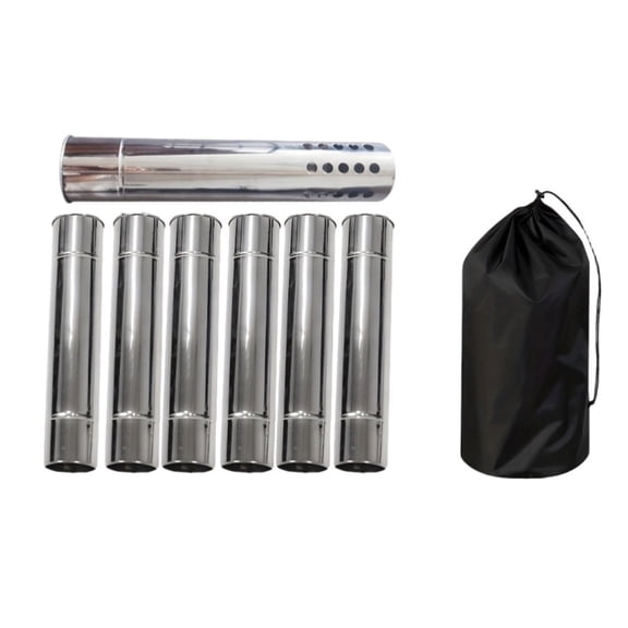 Any Weather Stove Chimney for Tent Heaters Rustproof Stainless Steel Texture Family Camping Safety Equipment