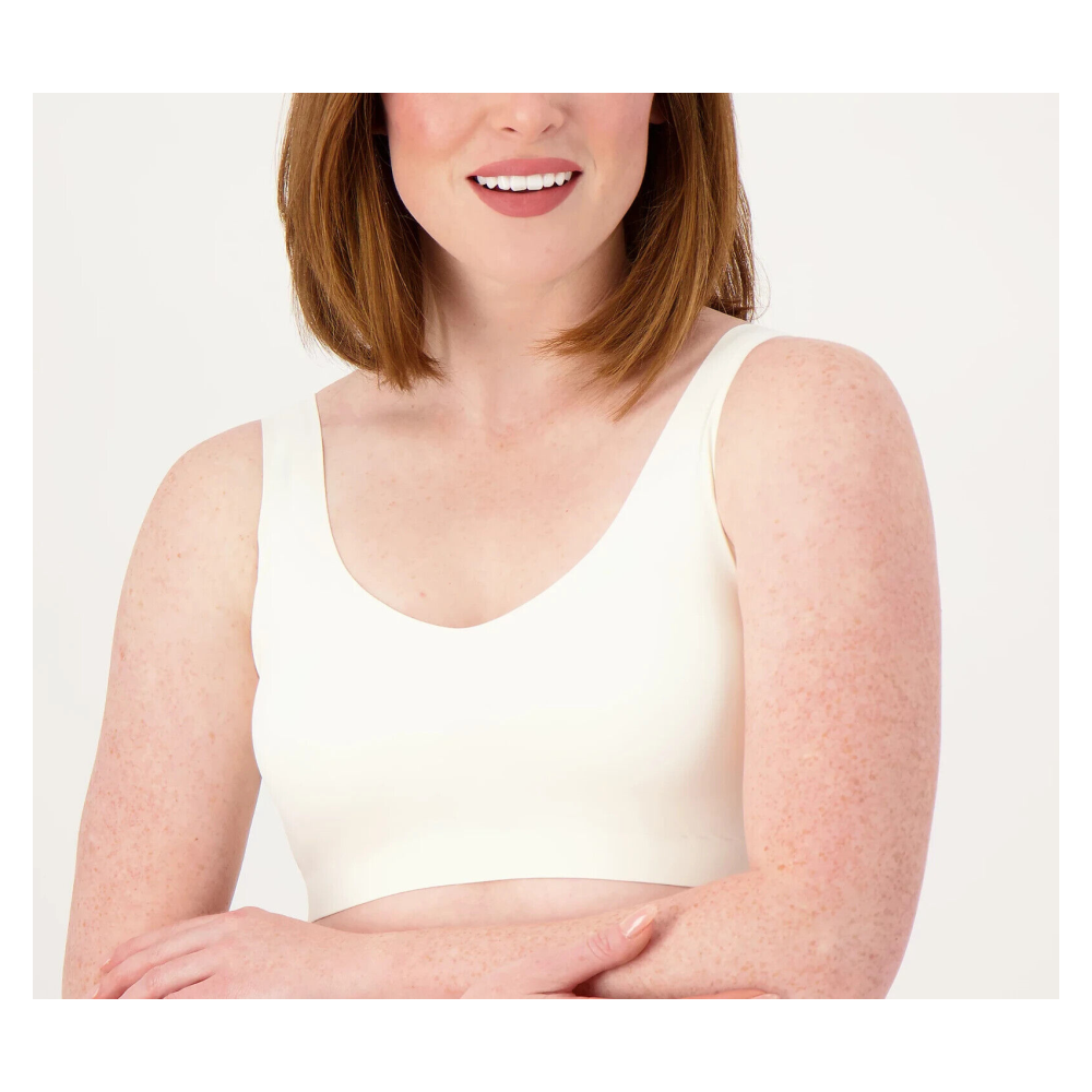 AnyBody Intimates Bonded V-Neck Lounge Bra, Cream, XL