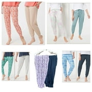 SMARAMS AnyBody Petite Brushed Jersey Joggers w/Tie Women's Set of 2