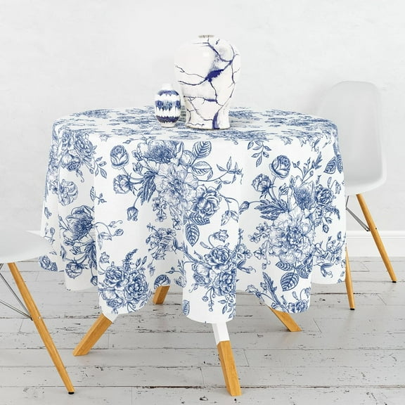 AnyDesign Green Flower Tablecloth Rectangle Floral Fabric Table Cloth Washable Wildflower Table Cover for Picnic Dinner Table Decoration, 60 x 104 Inch