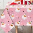 thumbnail image 1 of AnyDesign Pink Christmas Tablecloth Xmas Tree Santa Claus Rectangle Table Cloth Washable Table Cover for Picnic Dining Table Decor, 60 x 102 Inch, 1 of 6