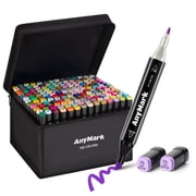 AnyMark Alcohol Markers, 168 Colors Dual Tip Art Coloring Markers Set for Adult Book Drawing Sketching Painting, Chisel & Fine