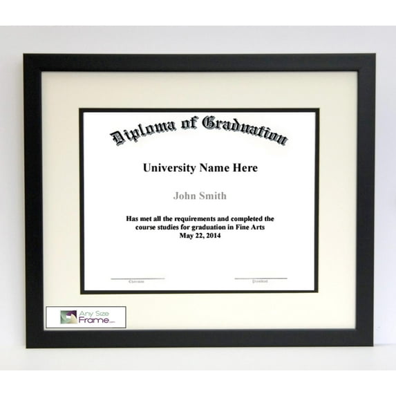 AnySizeFrame 16X20 Thin Satin Black Diploma Frame