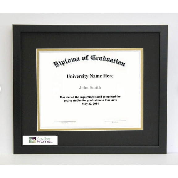 AnySizeFrame 7X9 Thin Satin Black Diploma Frame