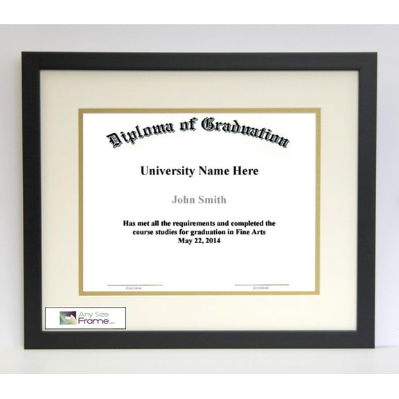 AnySizeFrame 7X9 Thin Satin Black Diploma Frame