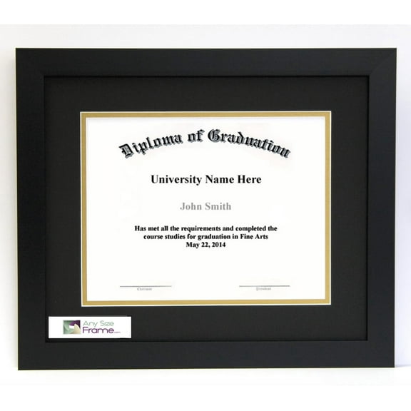 AnySizeFrame 7X9 Wide Satin Black Diploma Frame