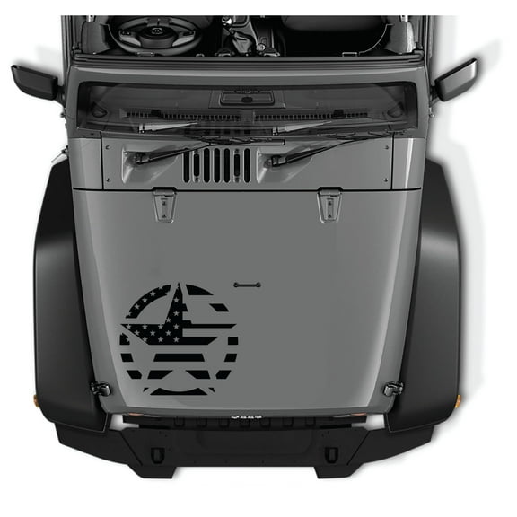 AnyStickerYouWant - American Flag Army Star Sticker 3, 22" Tall Waterproof Vinyl Hood Decal/Car Window Stickers - Fits on & Compatible with Jeep Wrangler & Jeep Gladiator