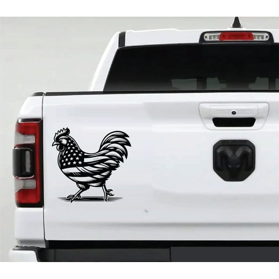 AnyStickerYouWant - American Flag Country Chicken Western Farm Vinyl Decal Sticker 20 Compatible with Most Pickup Truck Tailgates USA Sticker American Flag