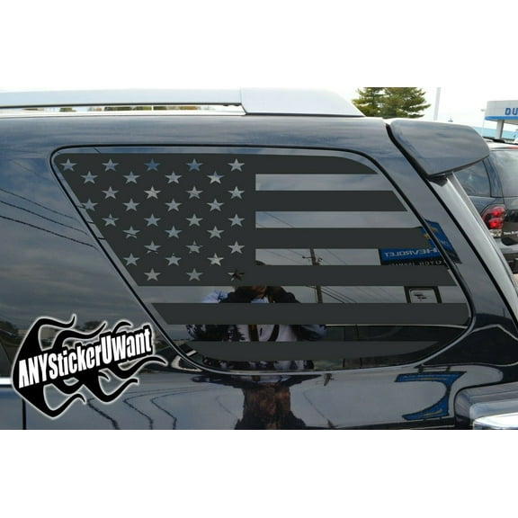 AnyStickerYouWant - American Flag Vinyl Decal Fits on and Compatible with TRD 2014 Toyota 4Runner 5th Gen SR5 PRO TRD Off Road (Distressed)