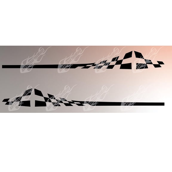 AnyStickerYouWant - Checkered Flag Side Stripe Kit Graphic Vinyl Decal Compatible with and Fits Porsche Spyder - Set of Two