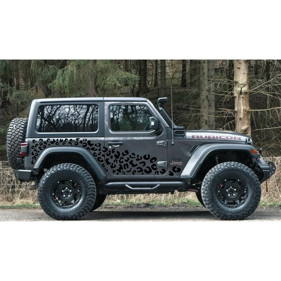 AnyStickerYouWant - Cheetah - Full Side Leopard Print Vinyl Decal Sticker Compatible with and Fits & Compatible with 2 Door Jeep Wrangler - Set of Two