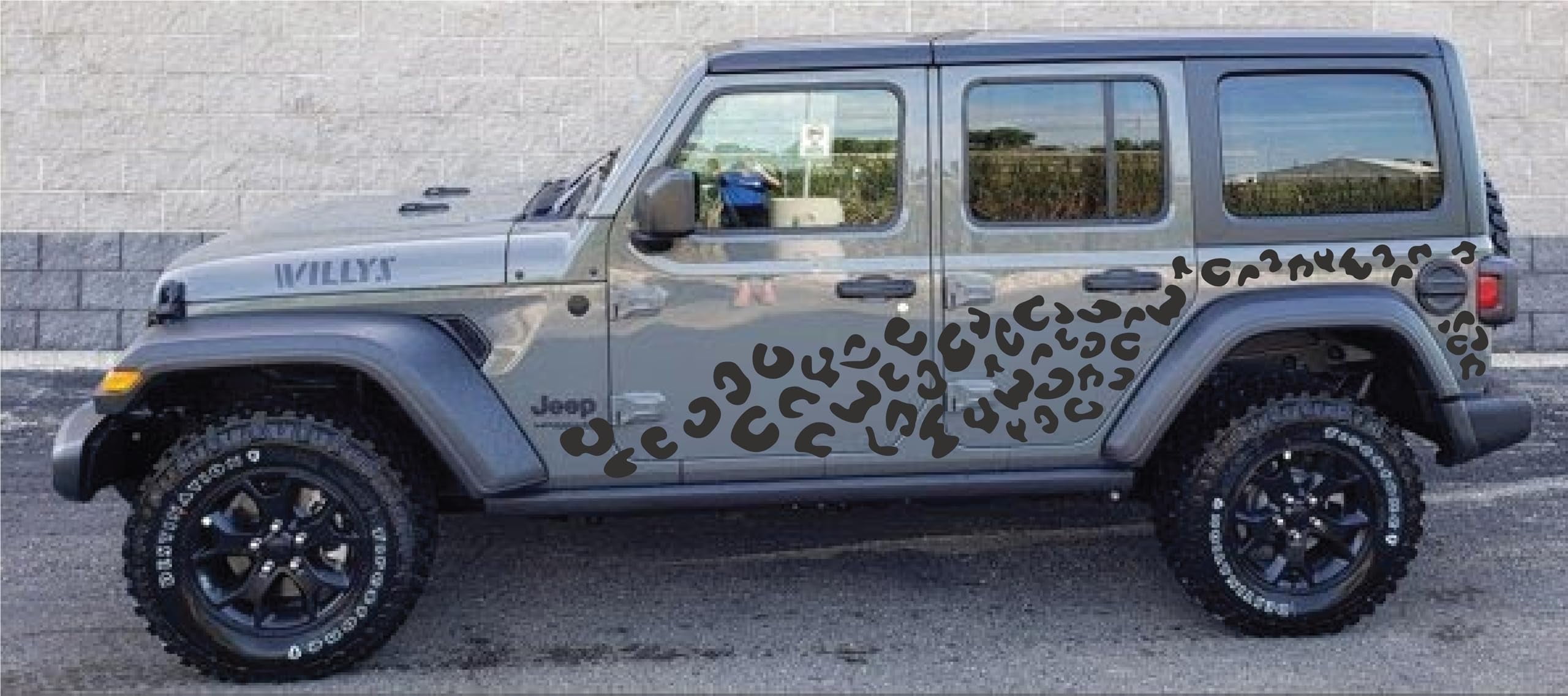 AnyStickerYouWant - Cheetah - Full Side Leopard Print Vinyl Decal Sticker Compatible with and Fits & Compatible with 4 Door Jeep Wrangler - Set of Two