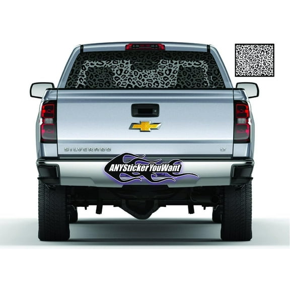AnyStickerYouWant - Cheetah - Leopard Print Rear Truck Window Vinyl Decal Sticker for Cars, Trucks and SUVs Custom Made for Any Vehicle