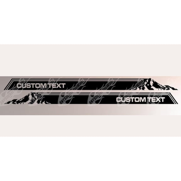 AnyStickerYouWant - Custom Side Skirt Mountains Vinyl Graphic Decal Compatible with and Fits TRD Toyota Tacoma 2010-2021 - Set of Two