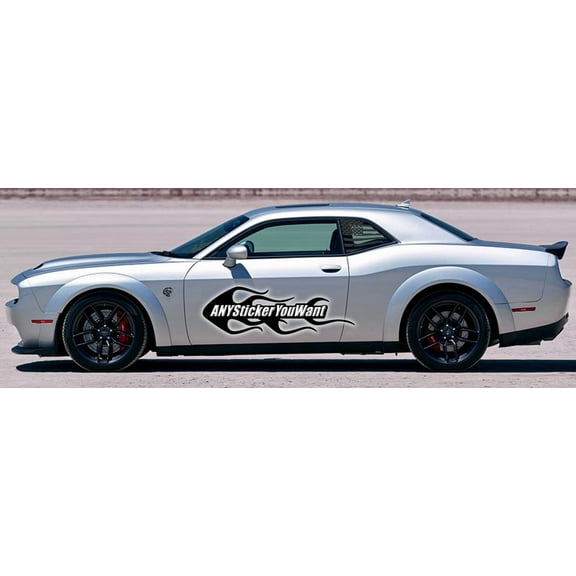 AnyStickerYouWant - Distressed American Flag Window Decal Compatible with and Fits Dodge Challenger 2008-2020