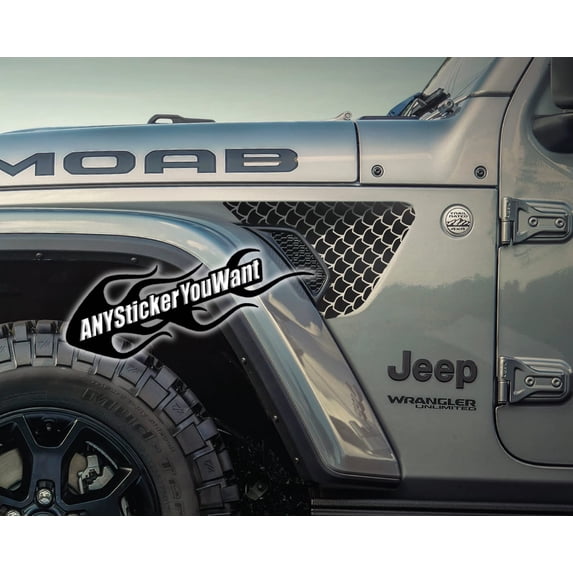 AnyStickerYouWant - Fender Vent Vinyl Decal Sticker Fits & Compatible with Jeep Wrangler JL/Jeep Gladiator JT 2018+ Mermaid Scales
