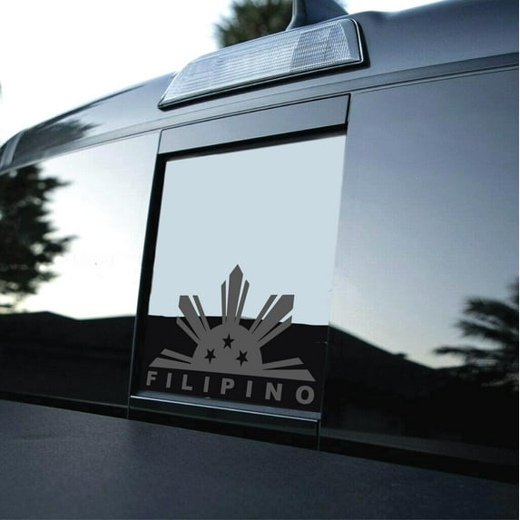 AnyStickerYouWant - Filipino Flag Vinyl Decal Rear Sliding Window Philippines Flag Sticker Fits Any Truck or Vehicle 11" X 14.875"- Measure Your Window Before Ordering