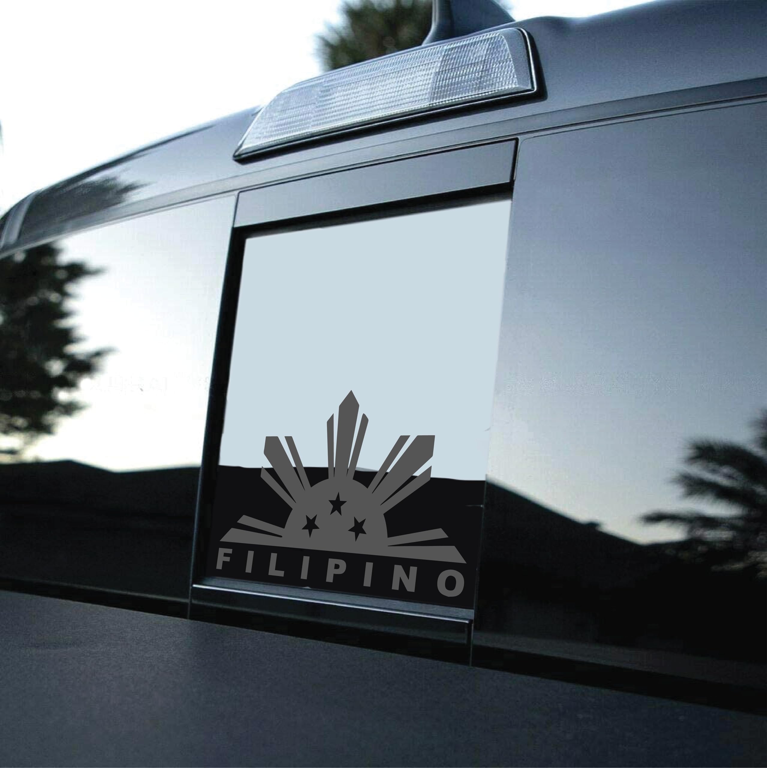 AnyStickerYouWant Filipino Flag Vinyl Decal Rear Sliding Window