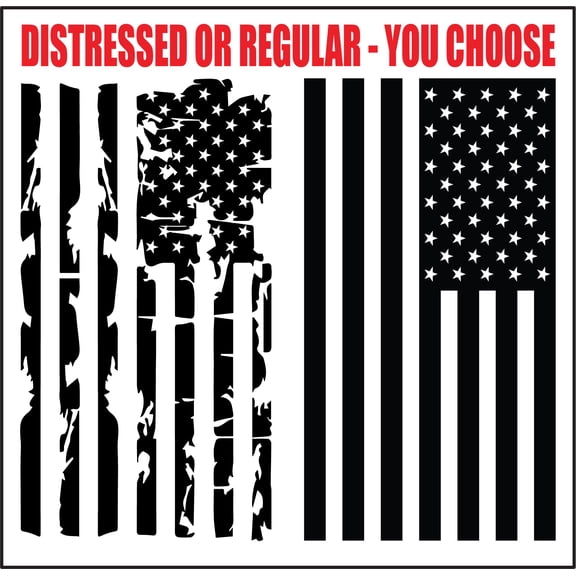 AnyStickerYouWant Full Rooftop USA American Distressed Flag & Reguler Flag Decal Sticker Car Truck Van Stickers fits & Compatible fits on Most Any Model