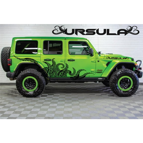 AnyStickerYouWant - Full Side Beachy Vibe Ursula Octopus Tentacles Decal Sticker Kit Fits and Compatible with Jeep Wrangler and Gladiator