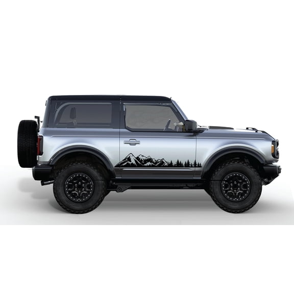 AnyStickerYouWant - Full Side Mountain Scene Rocker Decal Sticker Compatible with and Fits Ford Bronco 2 Door