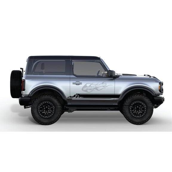 AnyStickerYouWant - Full Side Mountain Side Stripe Kit Decal Sticker Fits and Compatible with Ford Bronco
