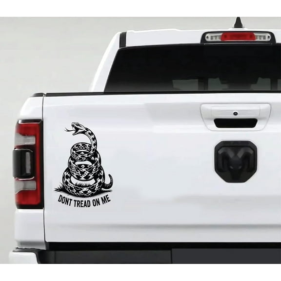 AnyStickerYouWant - Gadsden Don't Tread On Me Coiled Snake Truck Tailgate or Window Vinyl Decal Compatible with Most Pickup Trucks and Car Windows 15" Tall - FAFO