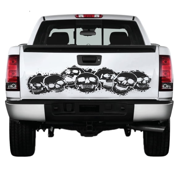 AnyStickerYouWant - Huge Badass Wicked Skull Truck Tailgate Vinyl Decal Sticker Mix 2 - Fits Any Tailgate of Any Vehicle - Fits Rear Windows - Choose Your Vehicle - Any Color You Want - Universal Kit
