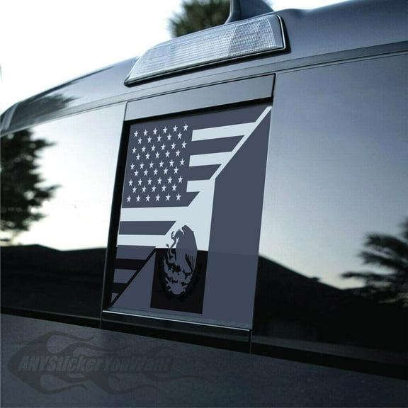 AnyStickerYouWant - Mexican American Flag Vinyl Decal Rear Sliding Window Proud to be American Mexican Flag Sticker 10 Fits Any Truck or Vehicle 11" X 14.875" Measure Your Window Before Ordering