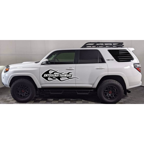 AnyStickerYouWant - Precut Quarter Window American Flags Vinyl Decal Compatible with and fits Toyota 4Runner 2010-2021
