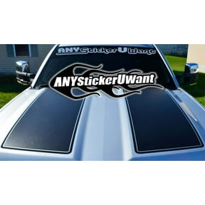 AnyStickerYouWant - Rally Racing Hood/Tailgate Stripe Kit Fits and Compatible with Chevrolet Silverado 2014-2019