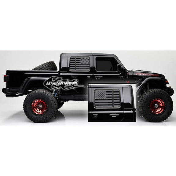 AnyStickerYouWant - Rear Side Window American Flag Decals Compatible with Jeep Wrangler JL 2020+ Gladiator